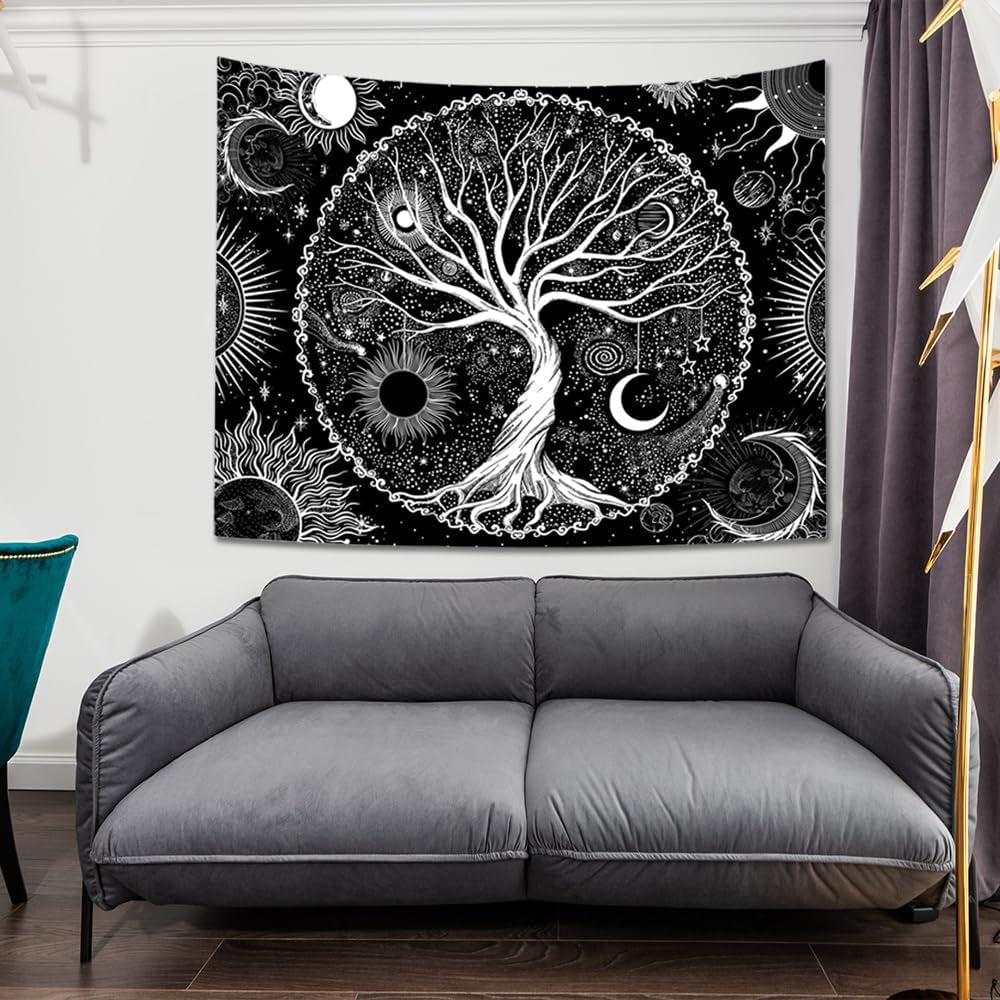 Tapestry sequpr træliv sol måne Hjem - Tilbehør og dekorationer Naty Shop