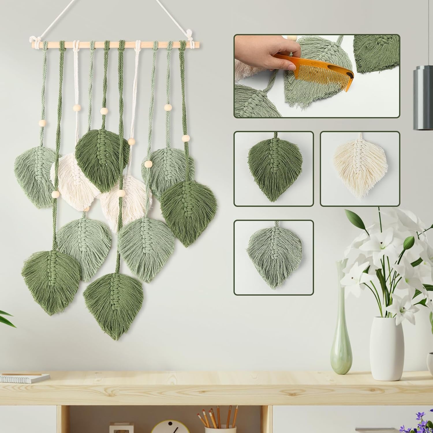 Tapestry stil vinduesdekoration 40cm grøn Hjem - Tilbehør og dekorationer Naty Shop
