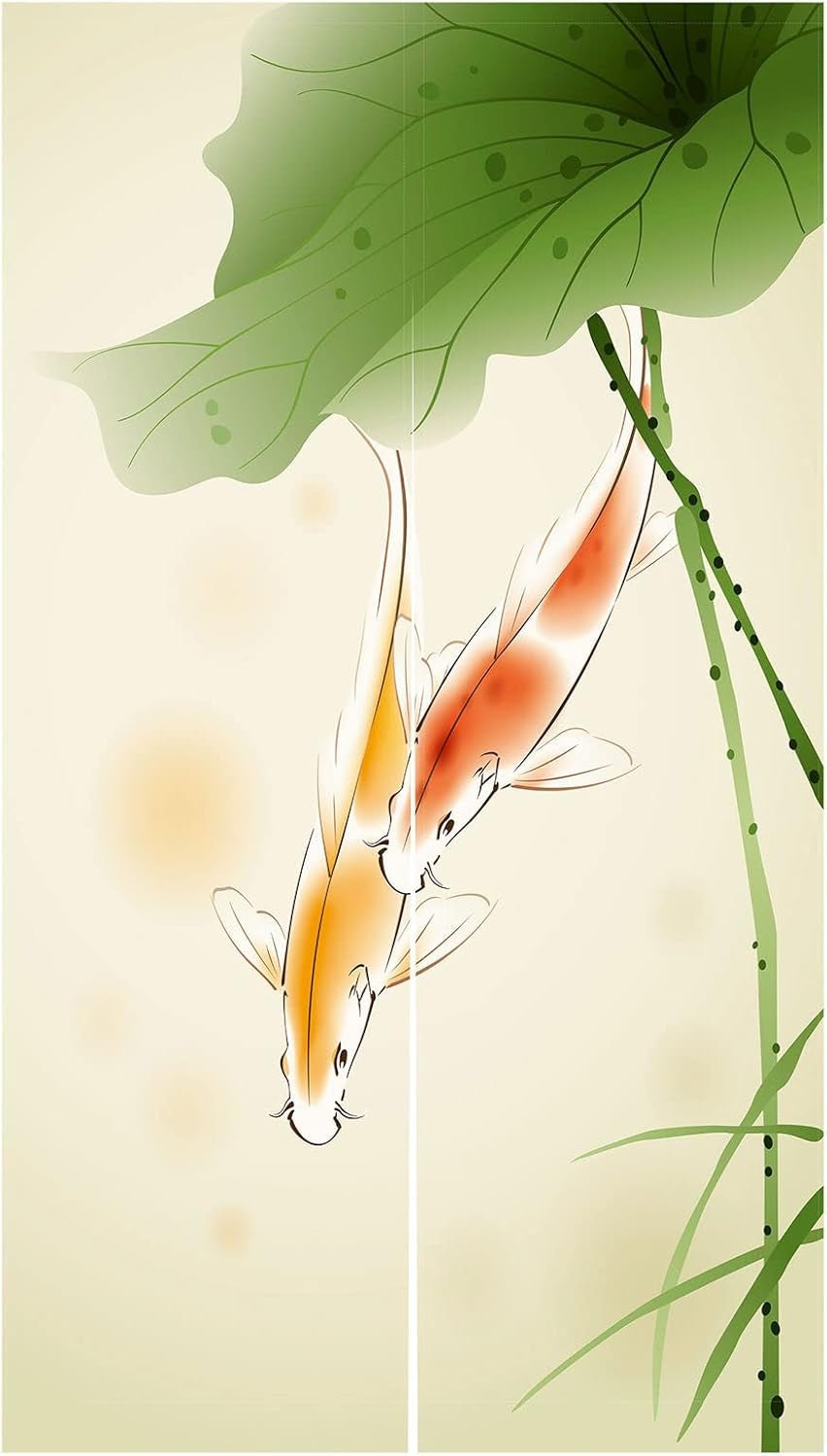 Japansk stil gobelin tykt linned noren long lotus Hjem - Tilbehør og dekorationer Naty Shop Standardtitel