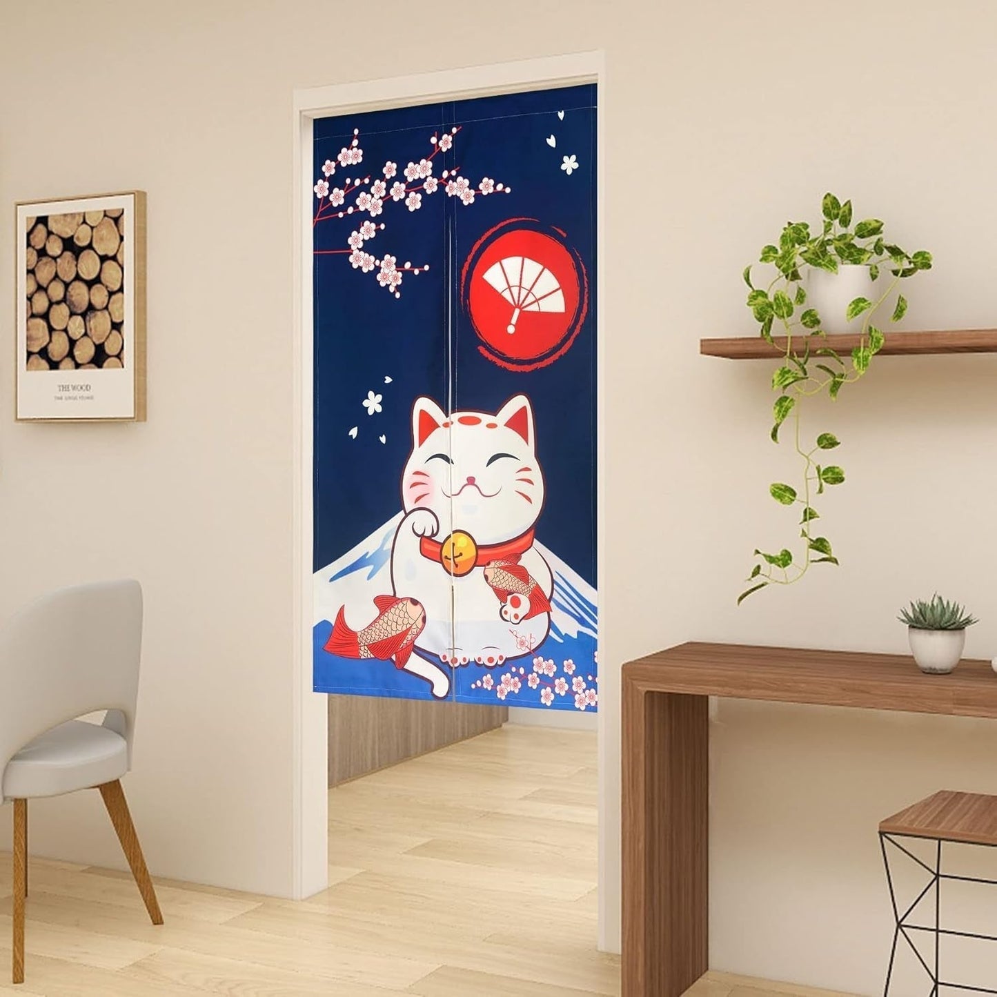 Japansk stil gobelin tykt linned noren lange gardiner Hjem - Tilbehør og dekorationer Naty Shop
