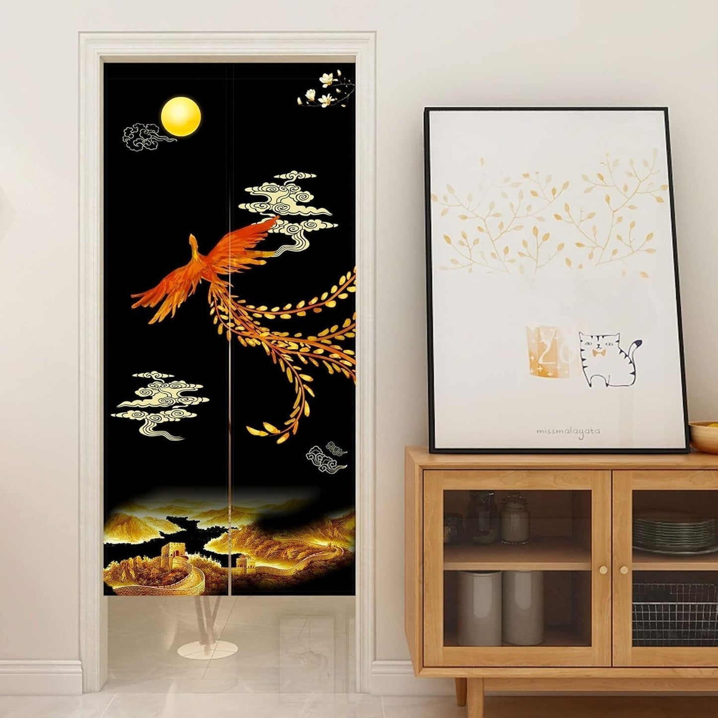 Tapestry Japansk stil noren lang tyk døradskillelse Hjem - Tilbehør og dekorationer Naty Shop