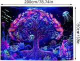 Tapestry suaywo psykedelisk fluorescerende trælivsrum Hjem - Tilbehør og dekorationer Naty Shop