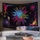 Tapestry sun moon star spirituel astetisk regnbue bomuld Hjem - Tilbehør og dekorationer Naty Shop