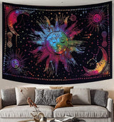 Tapestry sun moon star spirituel astetisk regnbue bomuld Hjem - Tilbehør og dekorationer Naty Shop Rainbow 210L X 140B Cm