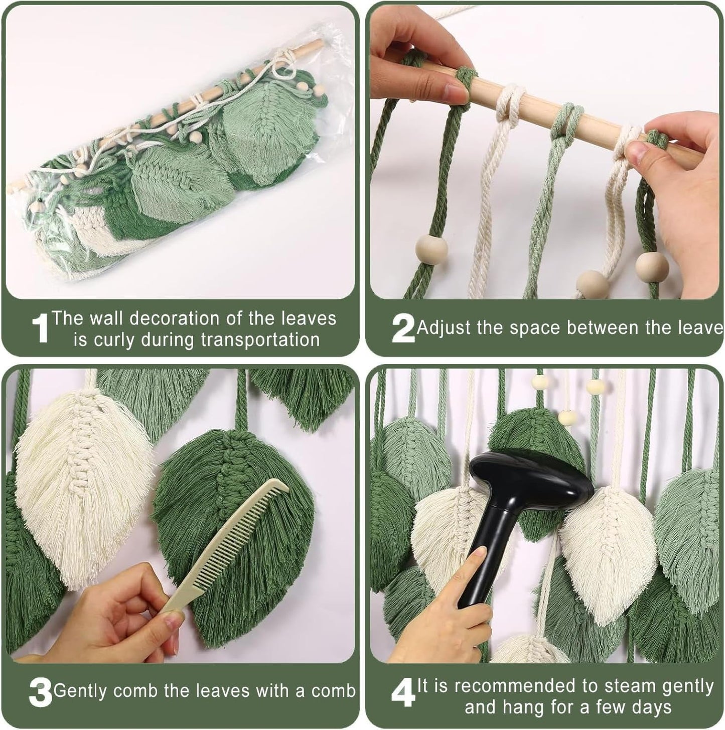 Tapestry suspension dekoration vævede blade Hjem - Tilbehør og dekorationer Naty Shop