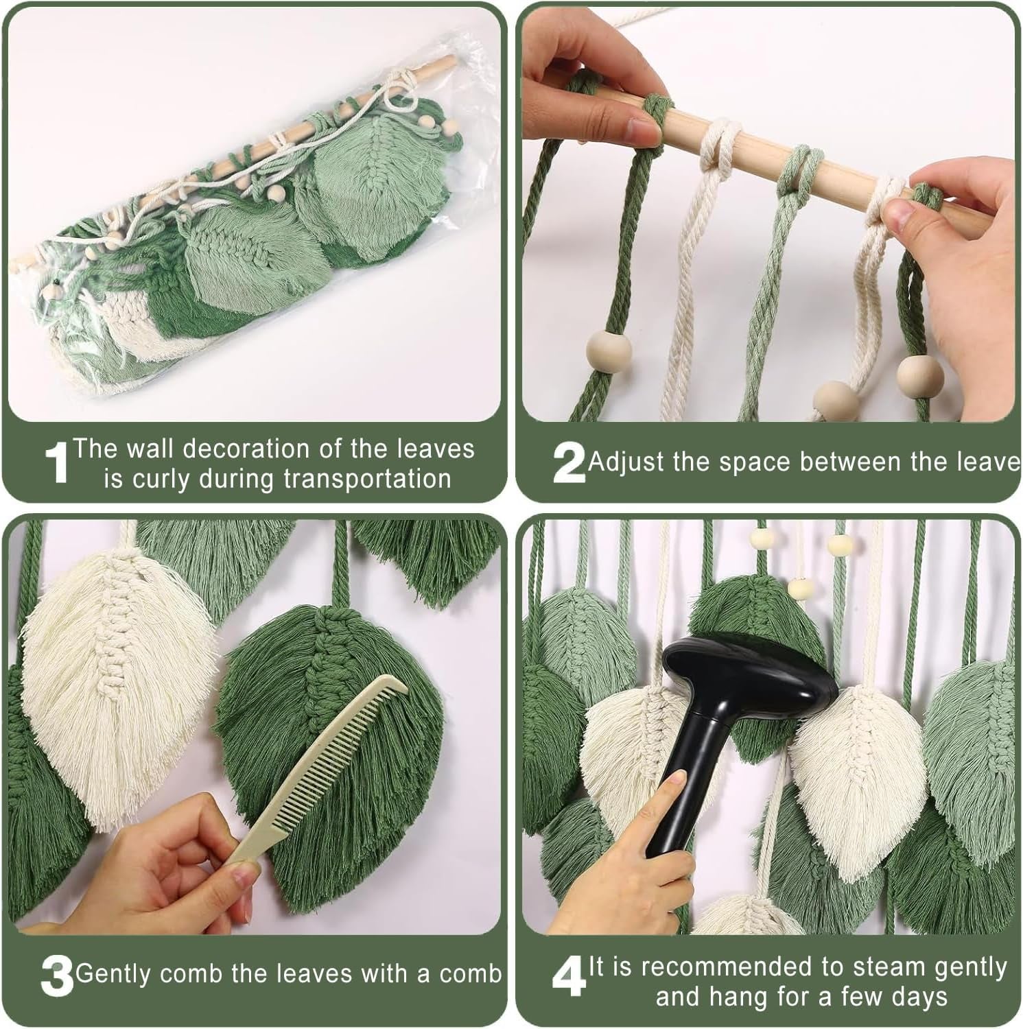 Tapestry suspension dekoration vævede blade Hjem - Tilbehør og dekorationer Naty Shop