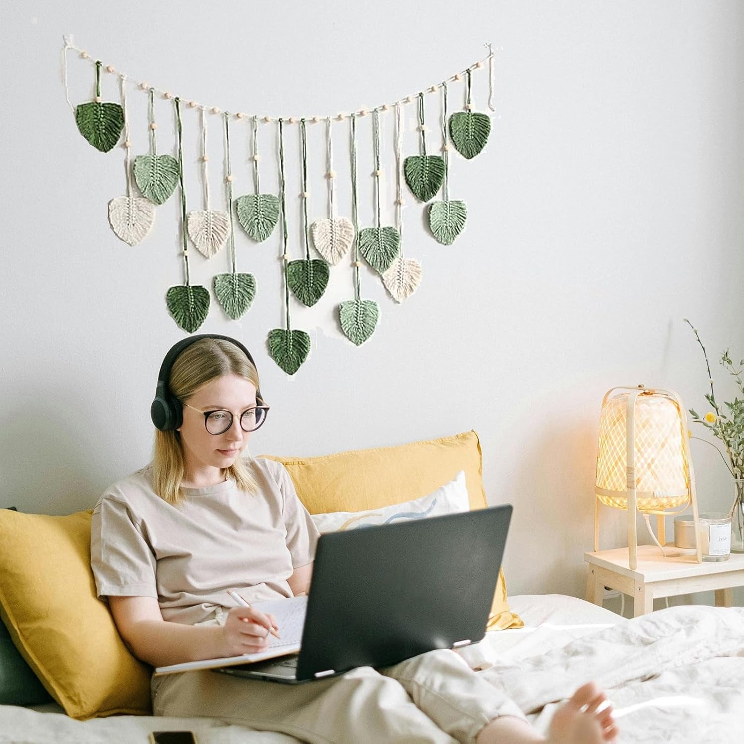 Tapestry suspension dekoration vævede blade Hjem - Tilbehør og dekorationer Naty Shop