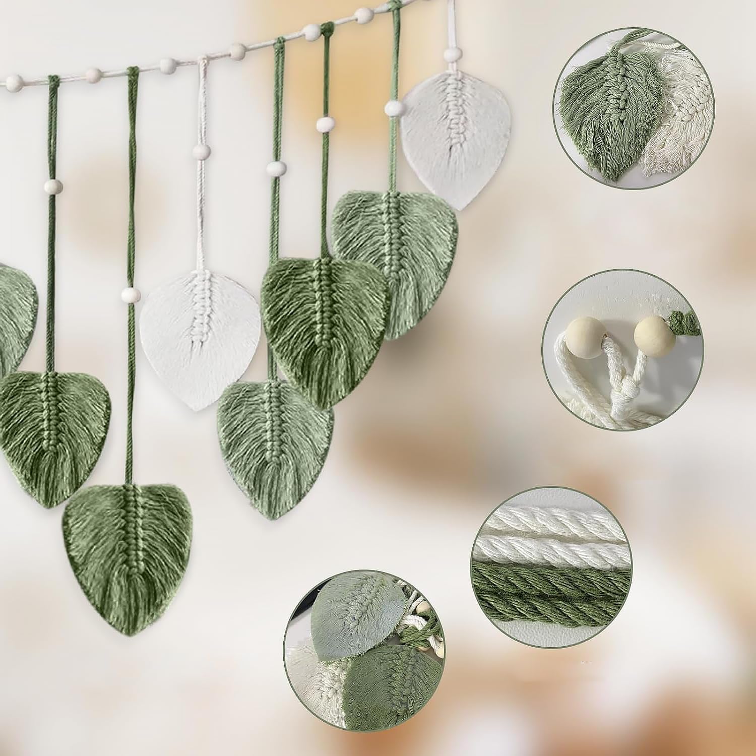 Tapestry suspension dekoration vævede blade Hjem - Tilbehør og dekorationer Naty Shop