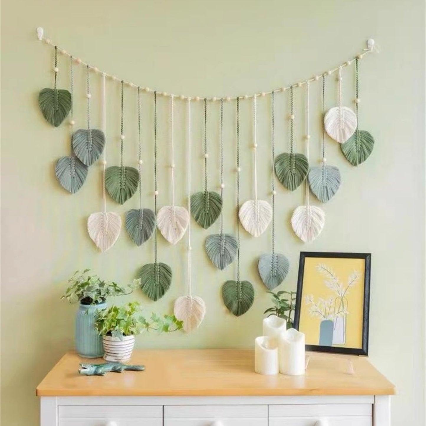 Tapestry suspension dekoration vævede blade Hjem - Tilbehør og dekorationer Naty Shop