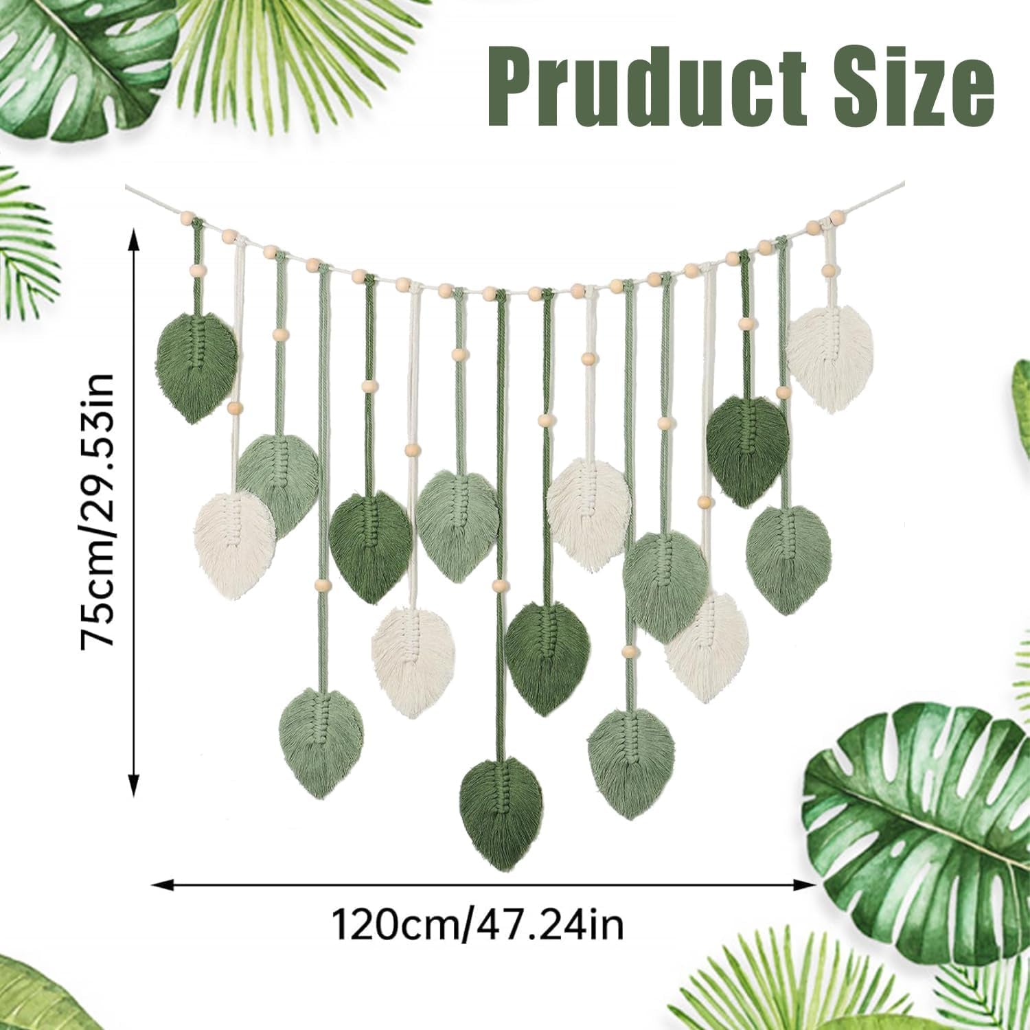 Tapestry suspension dekoration vævede blade Hjem - Tilbehør og dekorationer Naty Shop