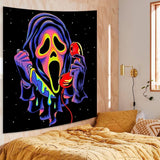 Tapestry gobelin horror face blacklight spøgelser reactive Home - Tilbehør og dekorationer Naty Shop