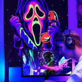 Tapestry gobelin horror face blacklight spøgelser reactive Home - Tilbehør og dekorationer Naty Shop