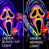 Tapestry gobelin horror face blacklight spøgelser reactive Home - Tilbehør og dekorationer Naty Shop