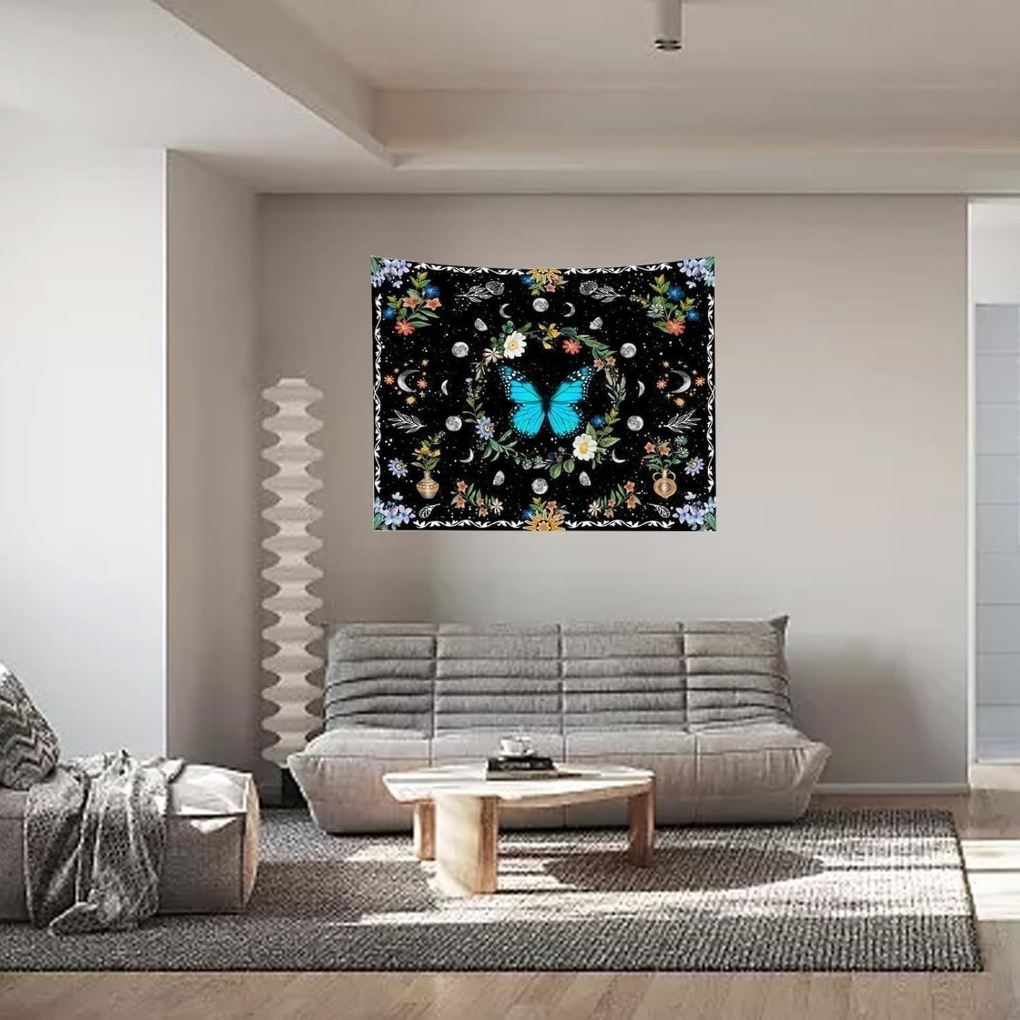 Tapestry gobelin grønne sommerfugle børstet stof Hjem - Tilbehør og dekorationer Naty Shop