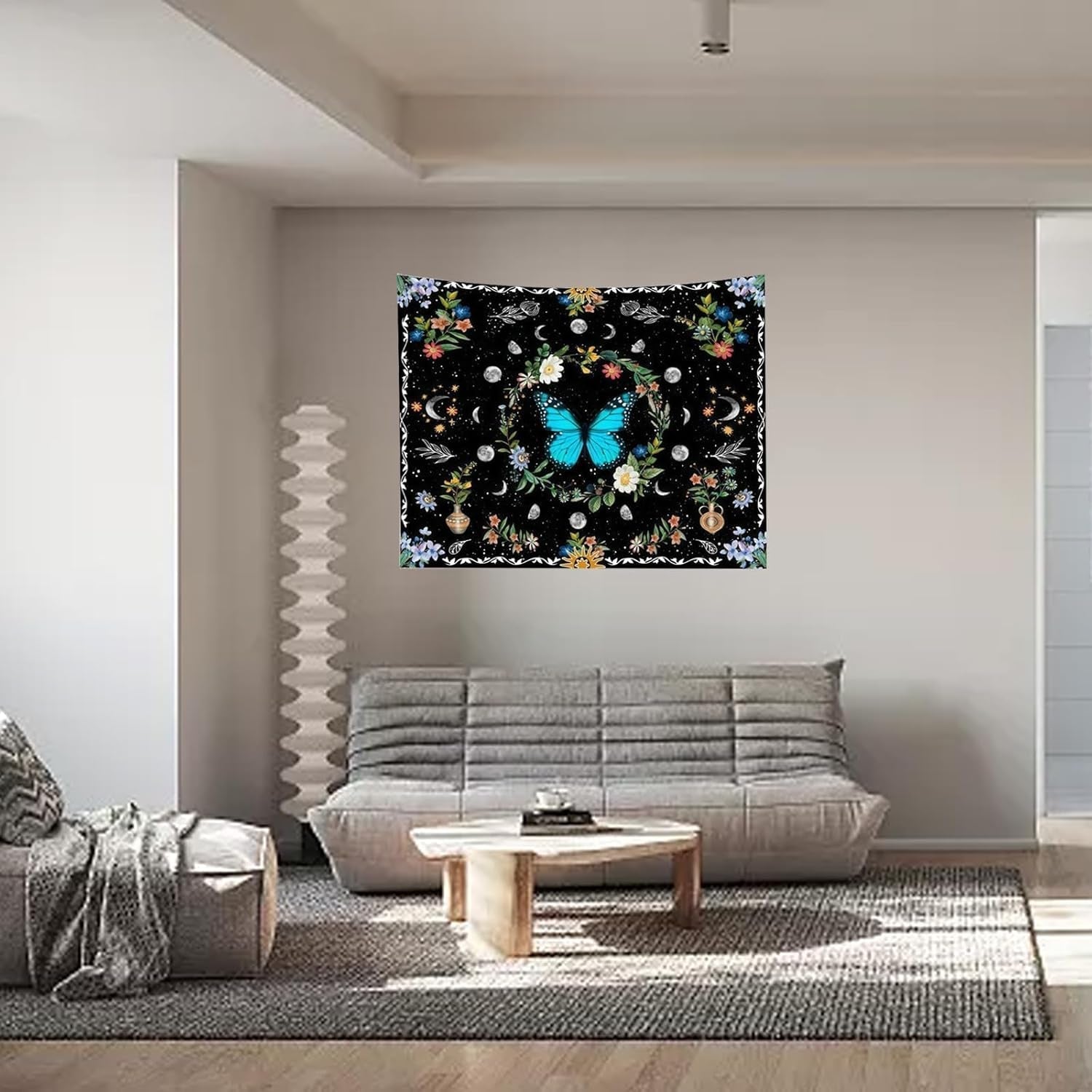 Tapestry gobelin grønne sommerfugle børstet stof Hjem - Tilbehør og dekorationer Naty Shop