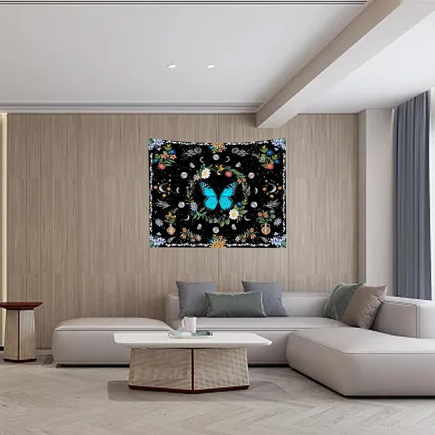Tapestry gobelin grønne sommerfugle børstet stof Hjem - Tilbehør og dekorationer Naty Shop