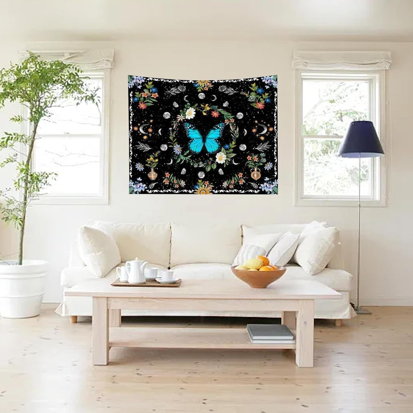 Tapestry gobelin grønne sommerfugle børstet stof Hjem - Tilbehør og dekorationer Naty Shop