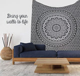 Tapestry gobelin mandala grå sort vægdug Hjem - Tilbehør og dekorationer Naty Shop