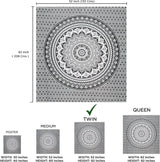 Tapestry gobelin mandala grå sort vægdug Hjem - Tilbehør og dekorationer Naty Shop