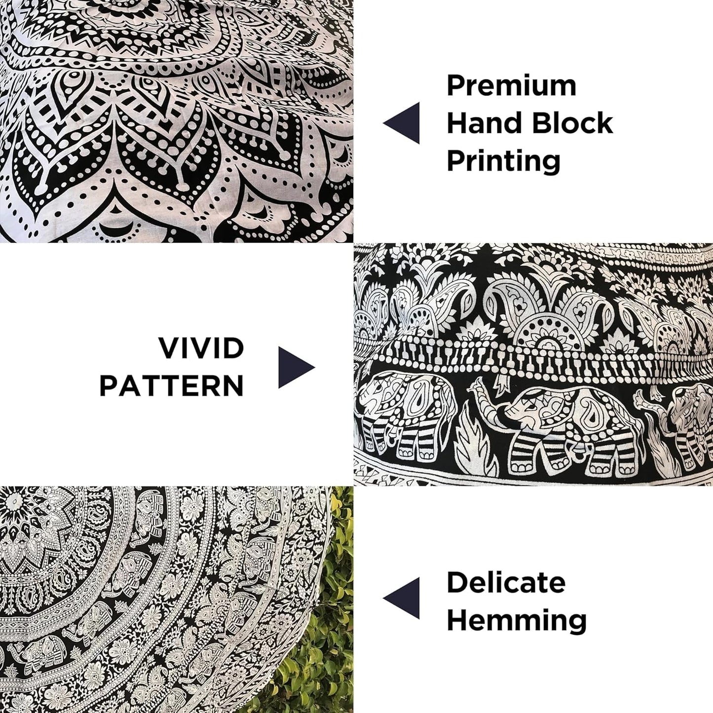 Tapestry gobelin mandala grå sort vægdug Hjem - Tilbehør og dekorationer Naty Shop