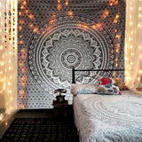 Tapestry gobelin mandala grå sort vægdug Hjem - Tilbehør og dekorationer Naty Shop