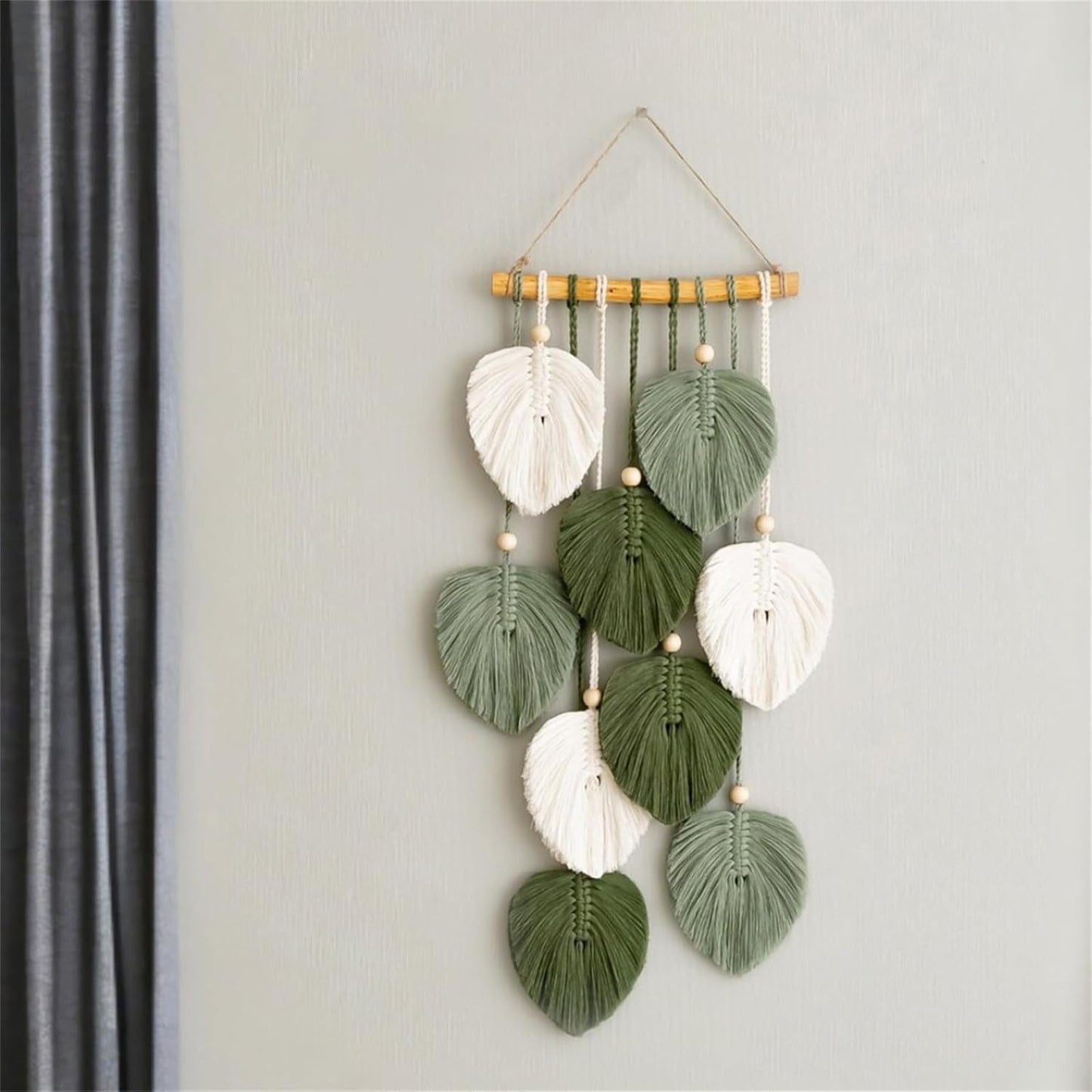 Tapestry gobelin træperler grønne blade håndlavede Hjem - Tilbehør og dekorationer Naty Shop