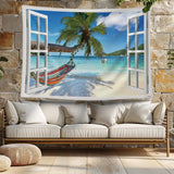 Tapestry ulticool view strand hav palme hængekøje Hjem - Tilbehør og dekorationer Naty Shop
