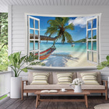 Tapestry ulticool view strand hav palme hængekøje Hjem - Tilbehør og dekorationer Naty Shop