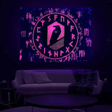 Vikingetæppe blacklight reaktiv rød meditation runer odins Hjem - Tilbehør og dekorationer Naty Shop