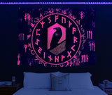 Vikingetæppe blacklight reaktiv rød meditation runer odins Hjem - Tilbehør og dekorationer Naty Shop