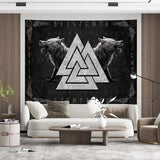 Tapestry viking ulv totem sort hvid meditationsruner Hjem - Tilbehør og dekorationer Naty Shop