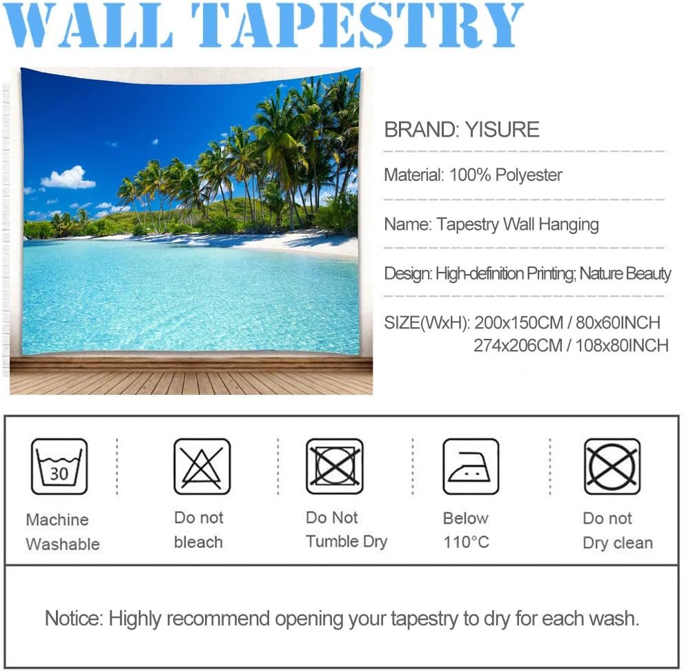 Tapestry yisure strand tropisk landskab Hjem - Tilbehør og dekorationer Naty Shop
