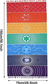 Tapestry yoga meditation syv chakra hippie Casa - Tilbehør og dekorationer Naty Shop