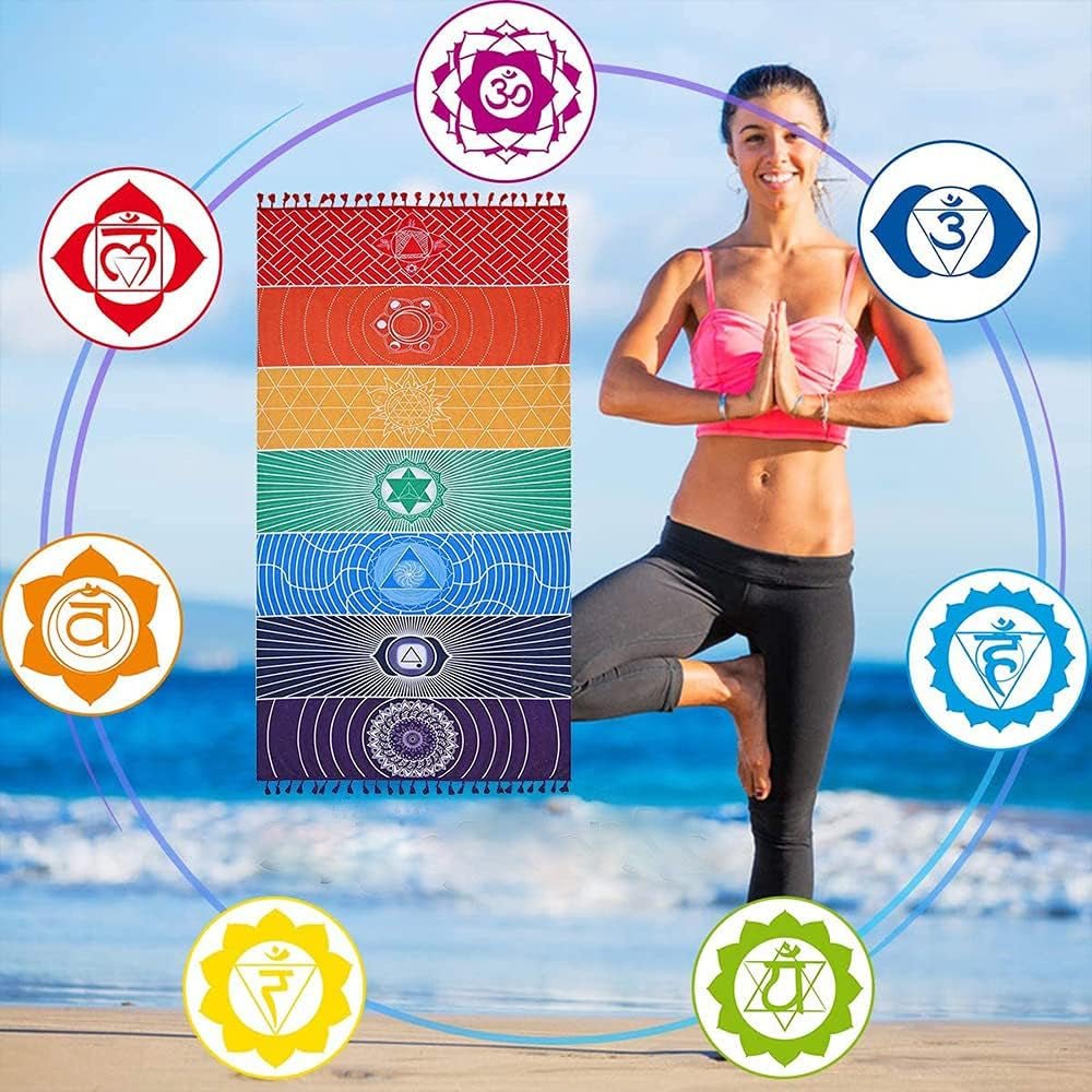 Tapestry yoga meditation syv chakra hippie Casa - Tilbehør og dekorationer Naty Shop