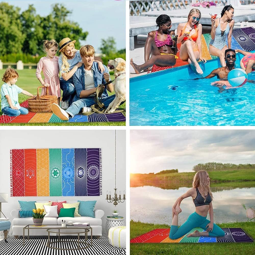 Tapestry yoga meditation syv chakra hippie Casa - Tilbehør og dekorationer Naty Shop
