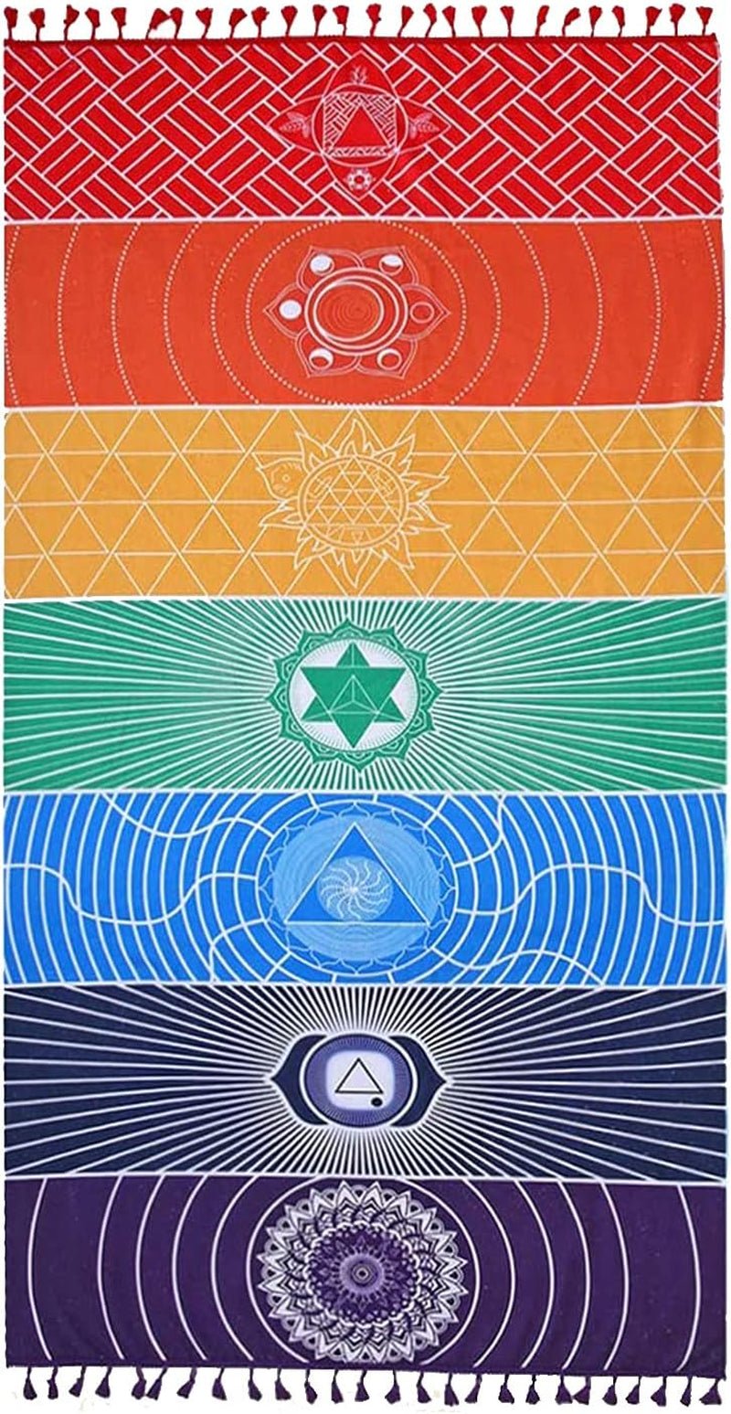 Tapestry yoga meditation syv chakra hippie Casa - Tilbehør og dekorationer Naty Shop Standard titel