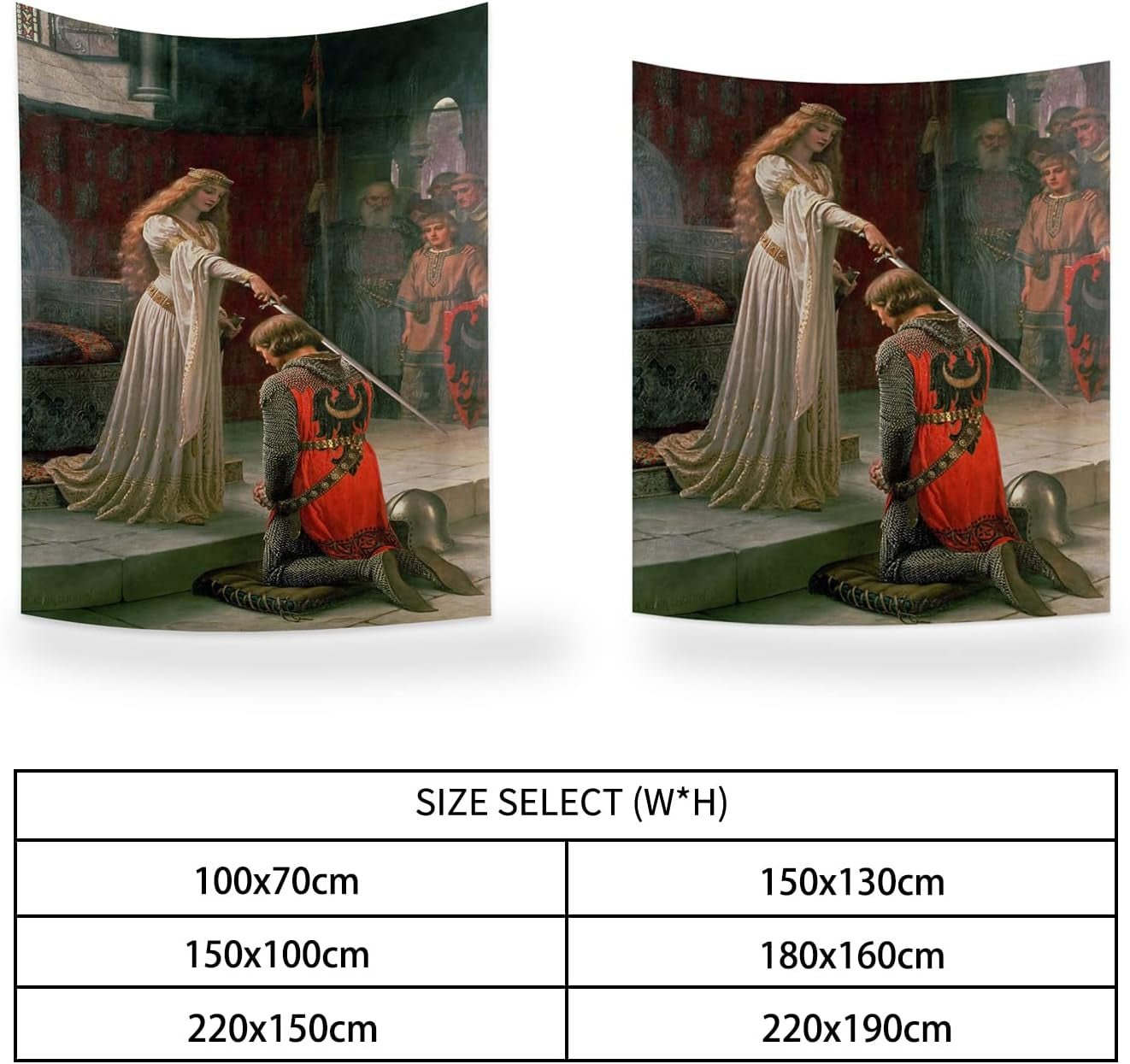 Tapestry yongfoto ridder oliemaleri middelalderlige England Hjem - Tilbehør og dekorationer Naty Shop