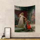 Tapestry yongfoto ridder oliemaleri middelalderlige England Hjem - Tilbehør og dekorationer Naty Shop