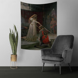 Tapestry yongfoto ridder oliemaleri middelalderlige England Hjem - Tilbehør og dekorationer Naty Shop
