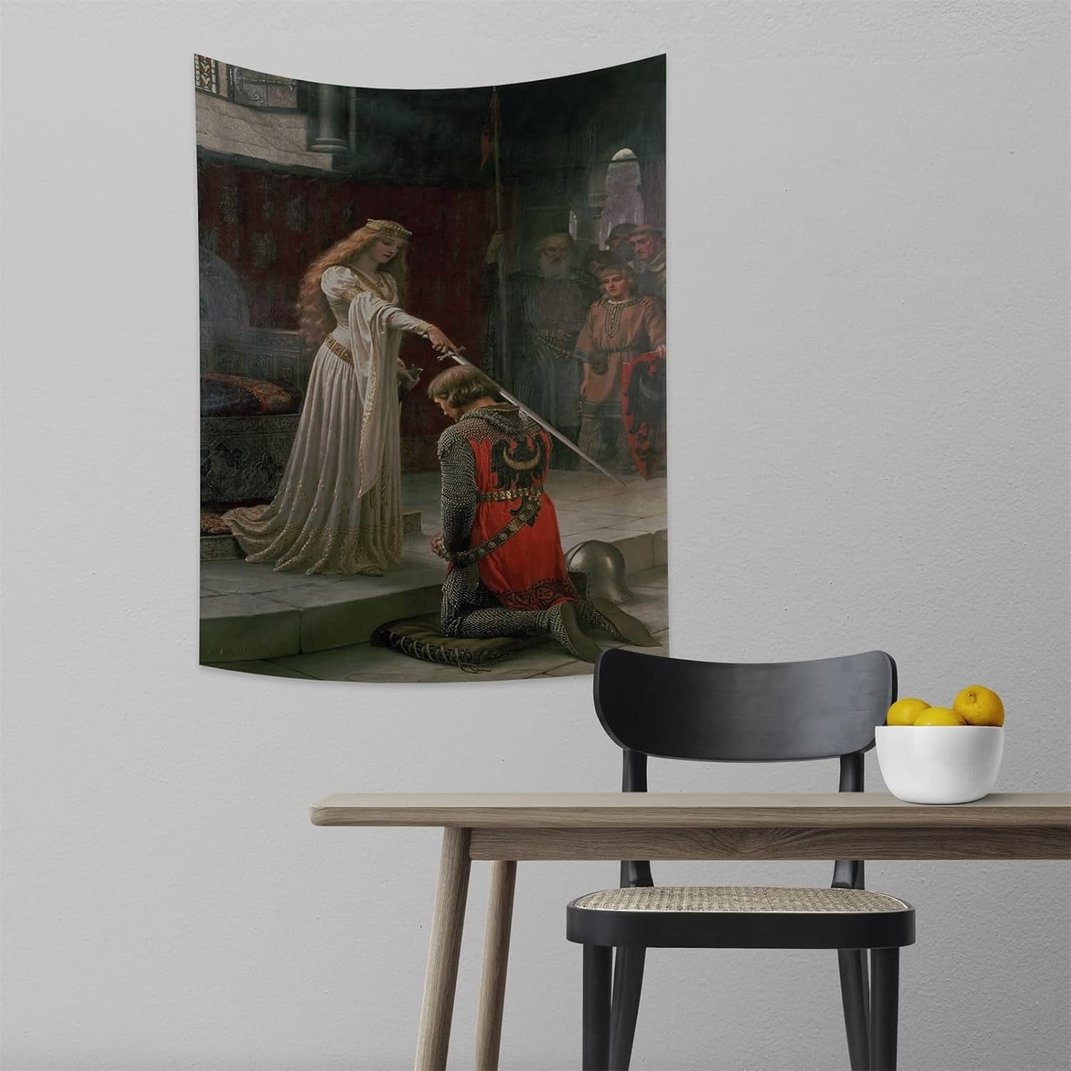 Tapestry yongfoto ridder oliemaleri middelalderlige England Hjem - Tilbehør og dekorationer Naty Shop