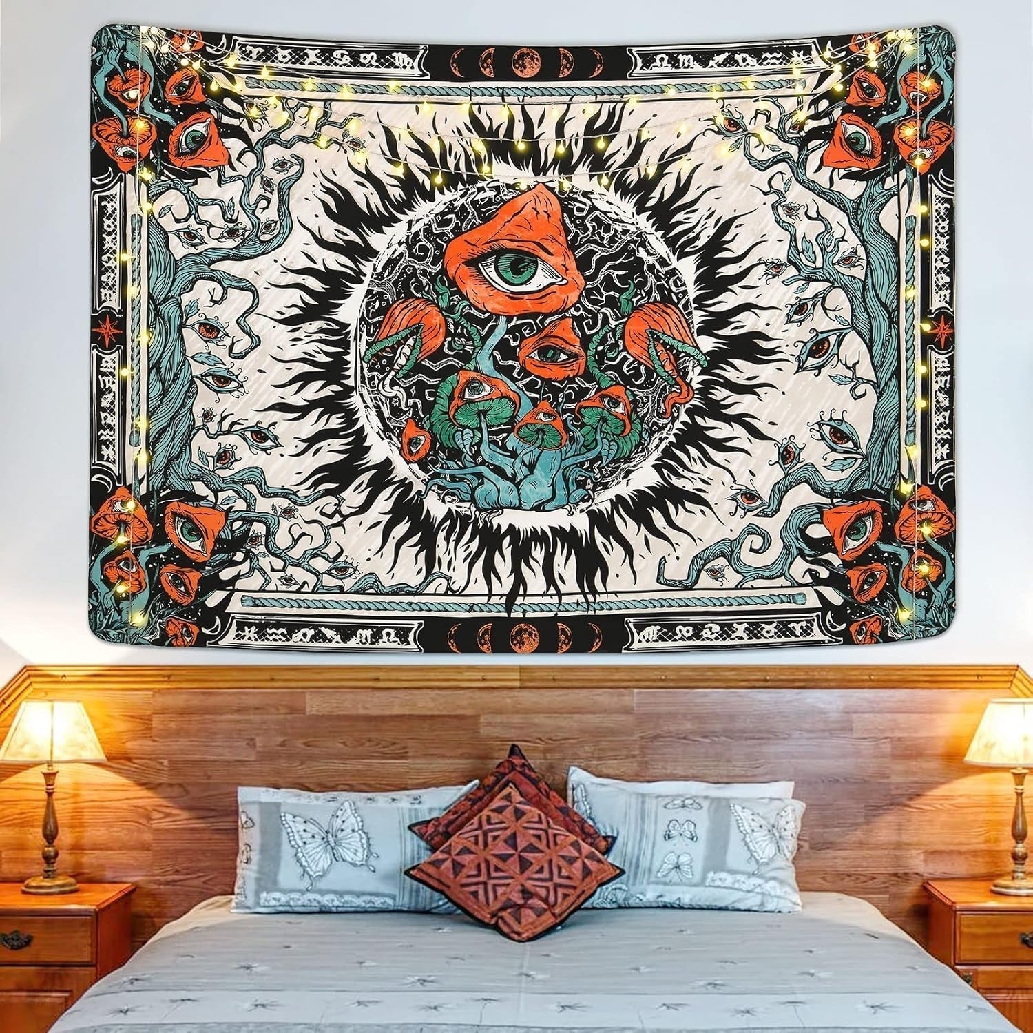 Gobelin yrende svampe solskoldning lærred hippie øjne Hjem - Tilbehør og dekorationer Naty Shop