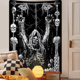 Tapestry yrendenge menneskeskalle sort hvid Hjem - Tilbehør og dekorationer Naty Shop