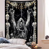 Tapestry yrendenge menneskeskalle sort hvid Hjem - Tilbehør og dekorationer Naty Shop