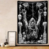 Tapestry yrendenge menneskeskalle sort hvid Hjem - Tilbehør og dekorationer Naty Shop