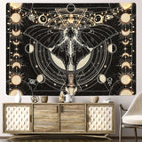 Tapestry yrendenge moth black sun moon natural Home - Accessories and Decorations Naty Shop