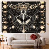 Tapestry yrendenge moth black sun moon natural Home - Accessories and Decorations Naty Shop