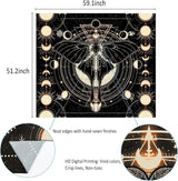 Tapestry yrendenge moth black sun moon natural Home - Accessories and Decorations Naty Shop