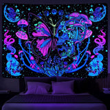 Tapestry yrendenge gobelin fluorescerende sommerfugle Hjem - Tilbehør og dekorationer Naty Shop Multi 210L X 150B Cm