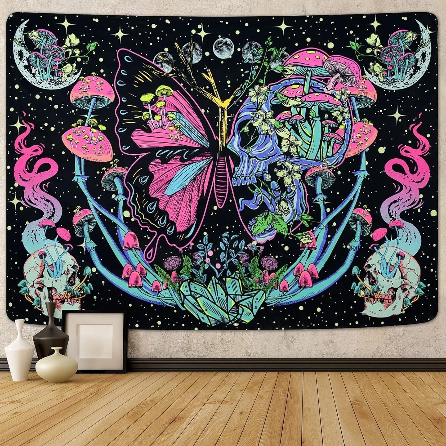Yrendenge gobelin fluorescerende gobelin sommerfugle fase Hjem - Tilbehør og dekorationer Naty Shop