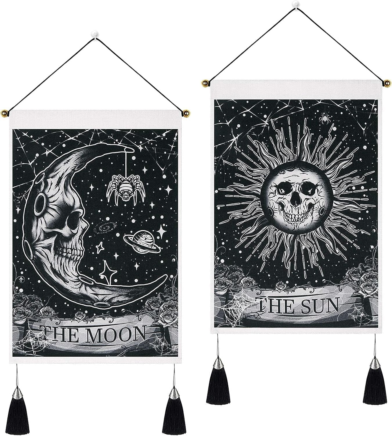 yugarlibi gobelin 2stk små gobeliner hængende måne og sol Hjem - Tilbehør og dekorationer Naty Shop Gothic 35X50 Cm